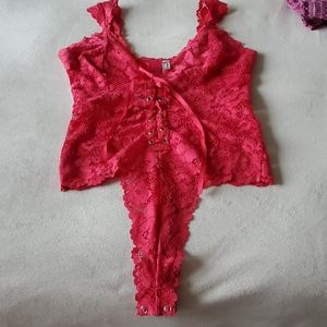Red bodysuit free people